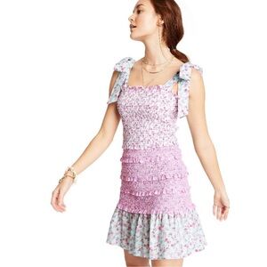 LoveShackFancy x Target Adeline Tiered Smocked Bodycon Dress women’s Size XL